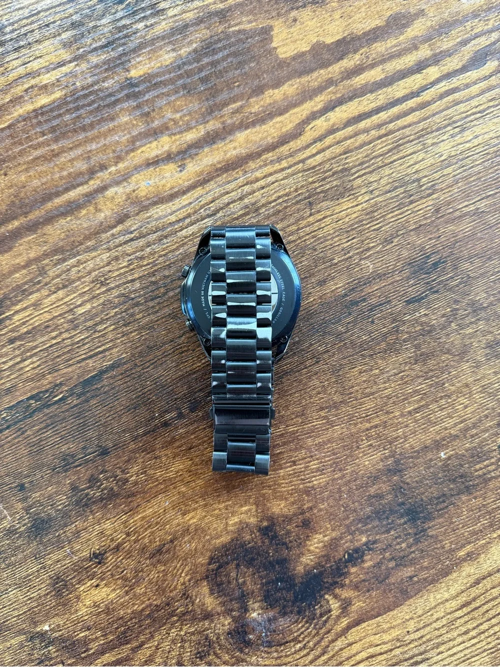 Samsung Black Stainless Steel Smartwatch with Metal Link Band